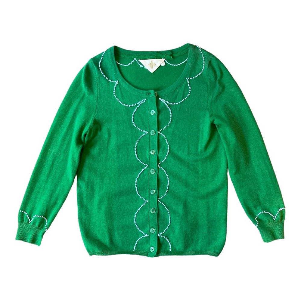 Anthropologie women’s cardigan, cashmere blend, unique buttons, stitching size S